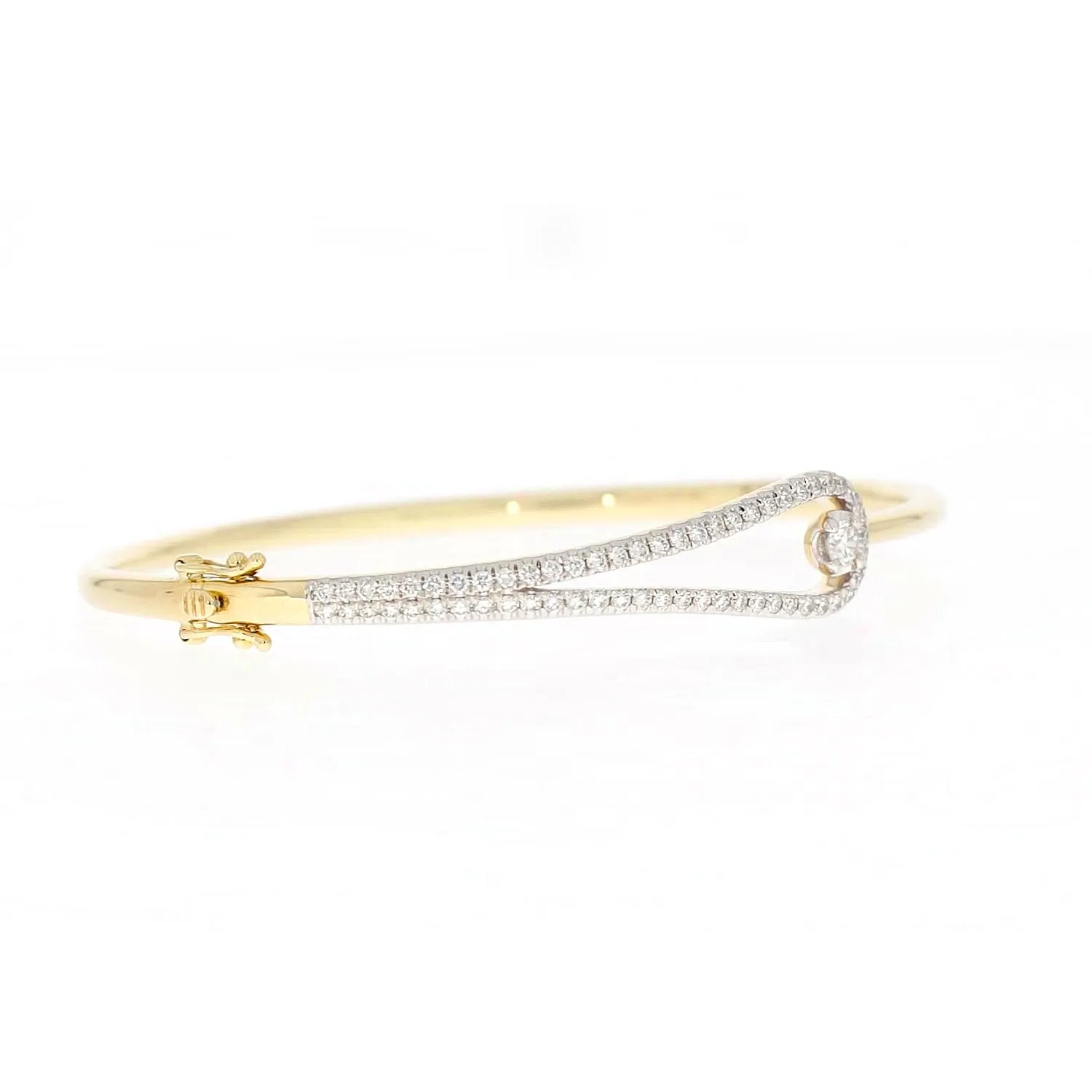 Celebration 9ct Yellow and White Gold with Round Brilliant Cut 1 Carat tw of Lab Grown Diamond Bangle