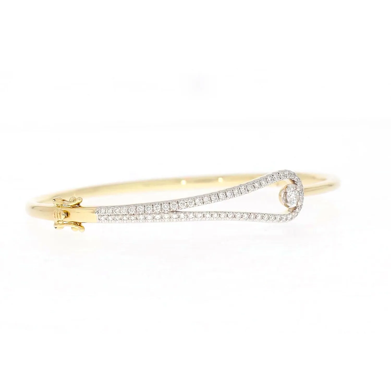 Celebration 9ct Yellow and White Gold with Round Brilliant Cut 1 Carat tw of Lab Grown Diamond Bangle