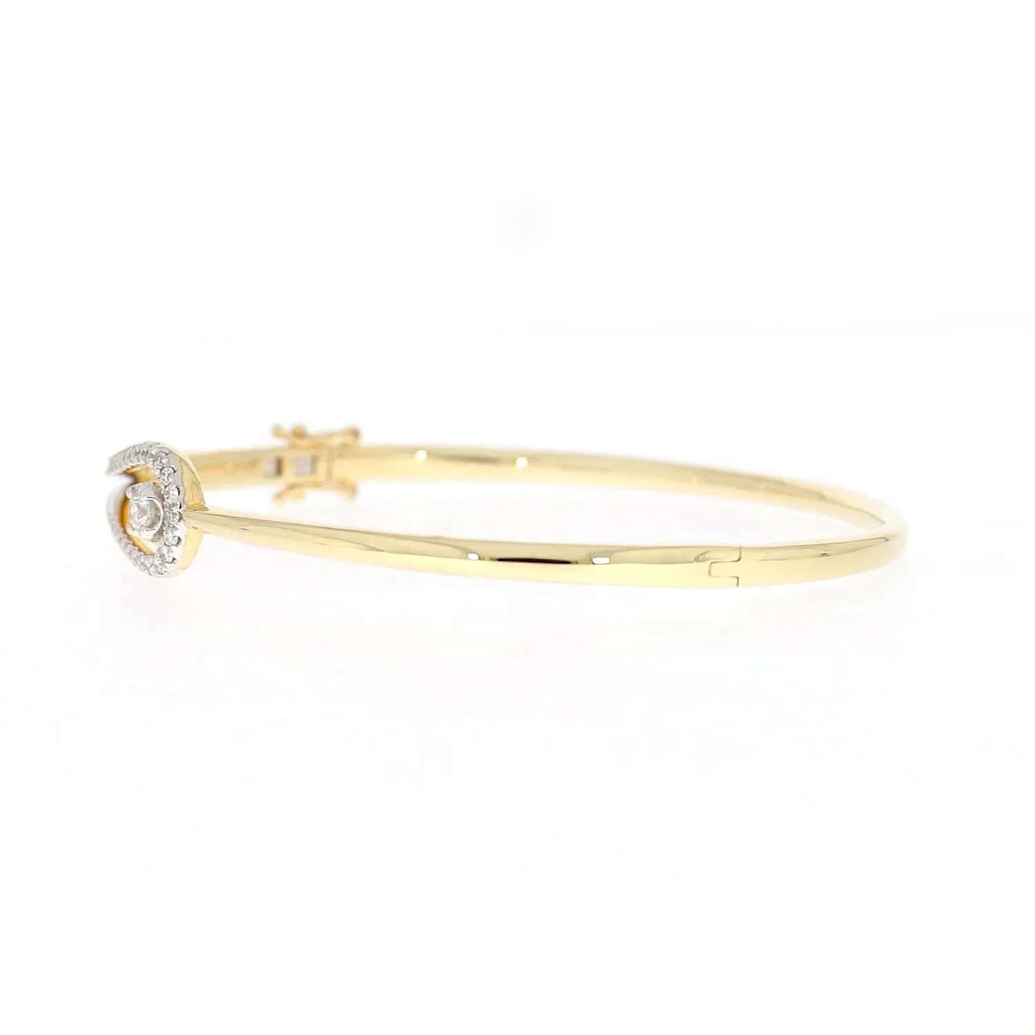 Celebration 9ct Yellow and White Gold with Round Brilliant Cut 1 Carat tw of Lab Grown Diamond Bangle