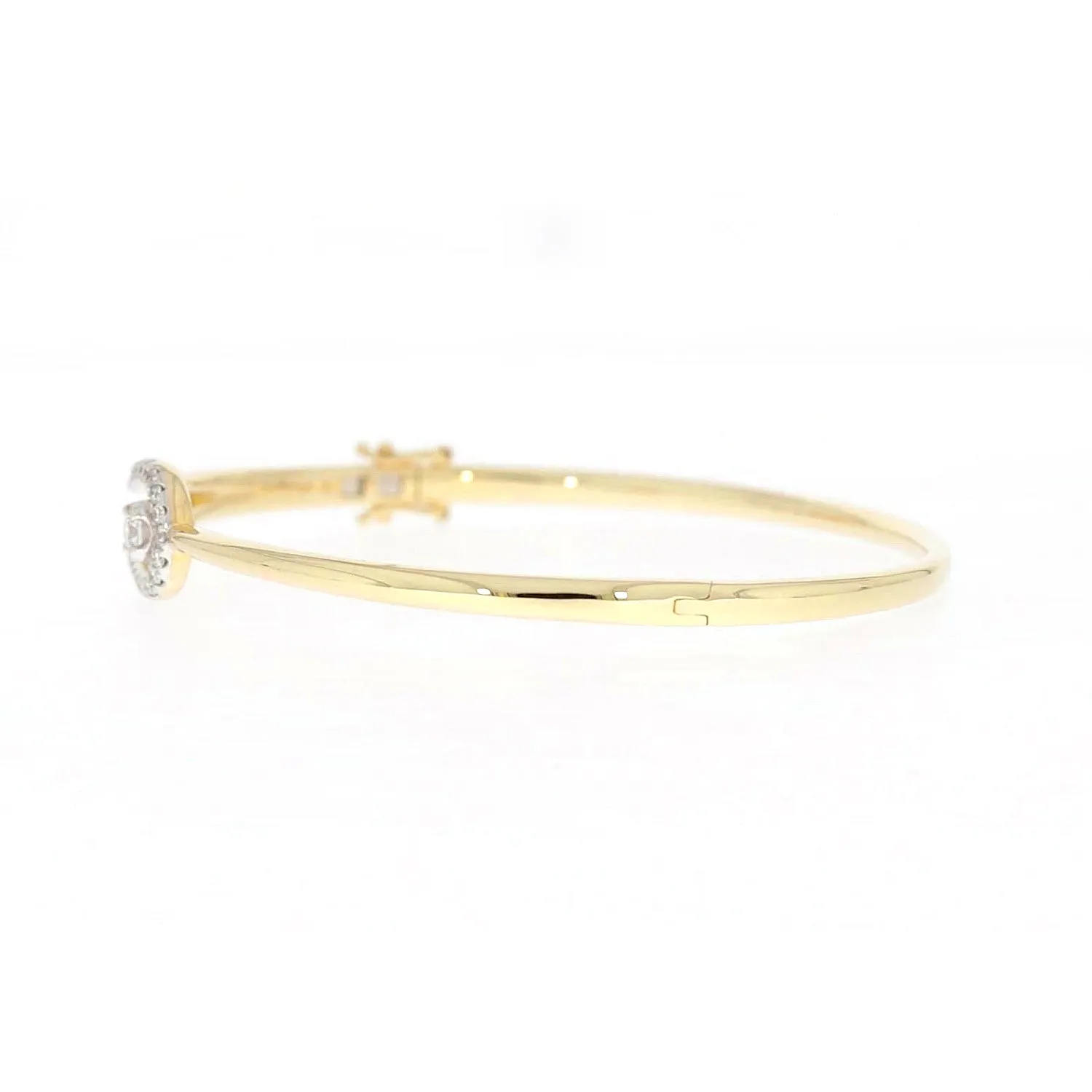 Celebration 9ct Yellow and White Gold with Round Brilliant Cut 1 Carat tw of Lab Grown Diamond Bangle