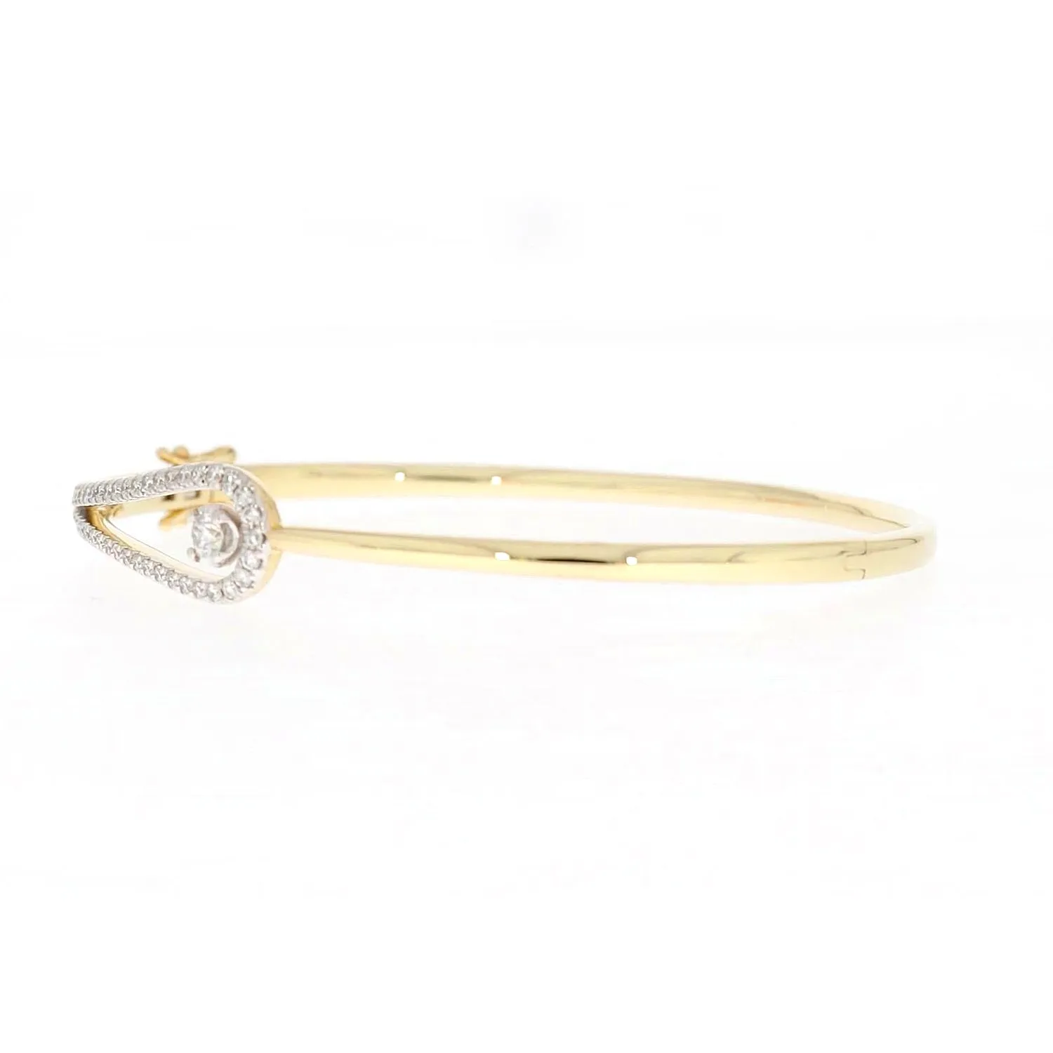 Celebration 9ct Yellow and White Gold with Round Brilliant Cut 1 Carat tw of Lab Grown Diamond Bangle