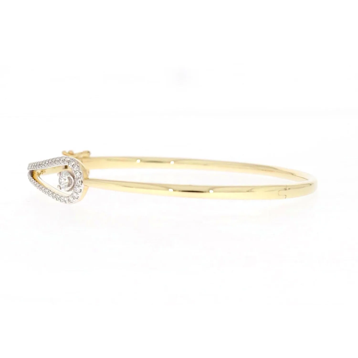 Celebration 9ct Yellow and White Gold with Round Brilliant Cut 1 Carat tw of Lab Grown Diamond Bangle