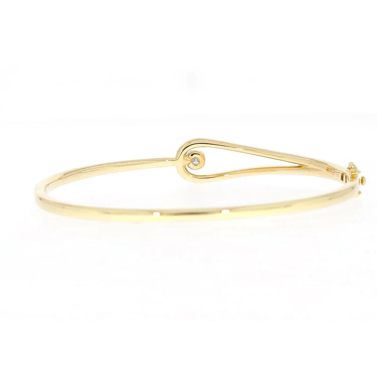 Celebration 9ct Yellow and White Gold with Round Brilliant Cut 1 Carat tw of Lab Grown Diamond Bangle