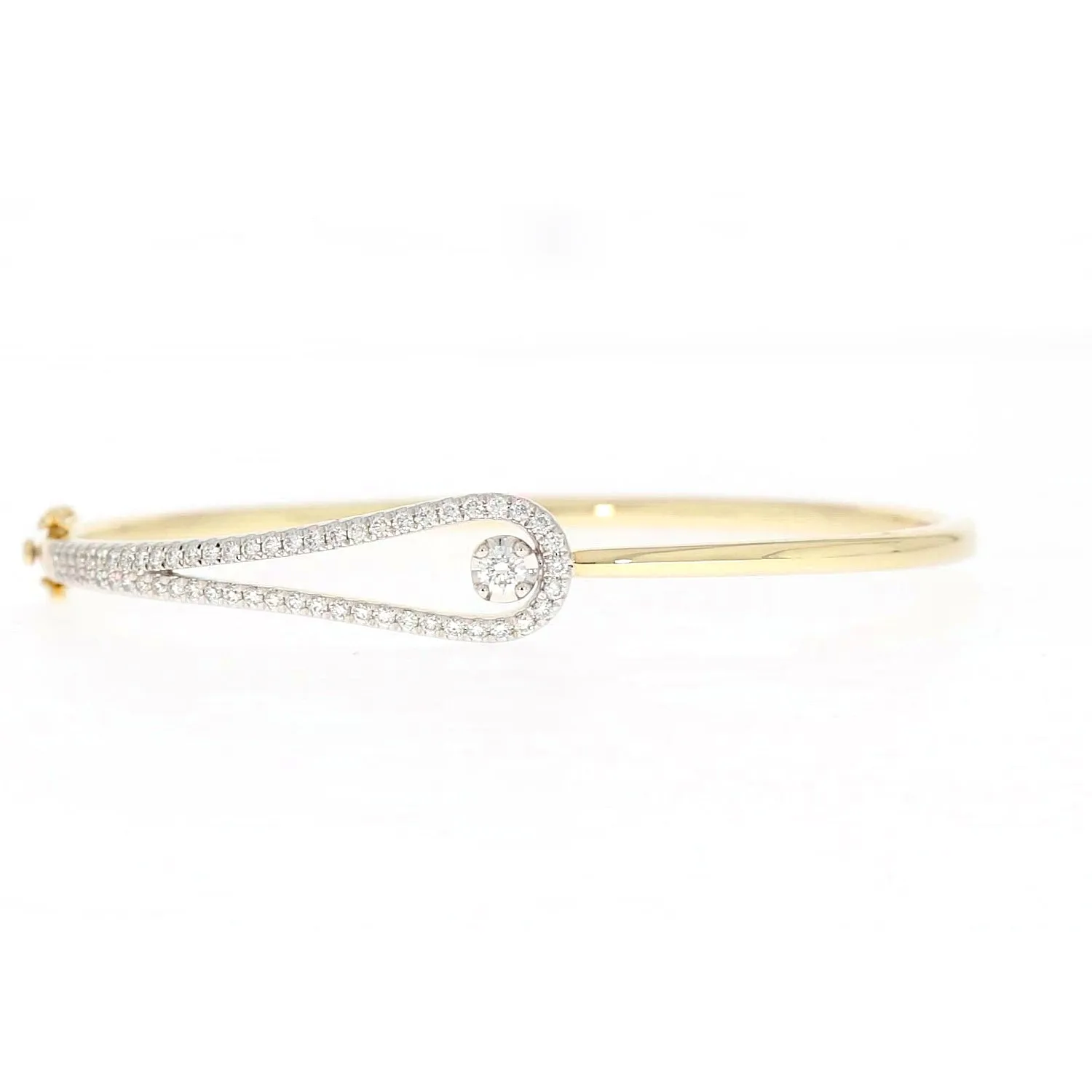 Celebration 9ct Yellow and White Gold with Round Brilliant Cut 1 Carat tw of Lab Grown Diamond Bangle