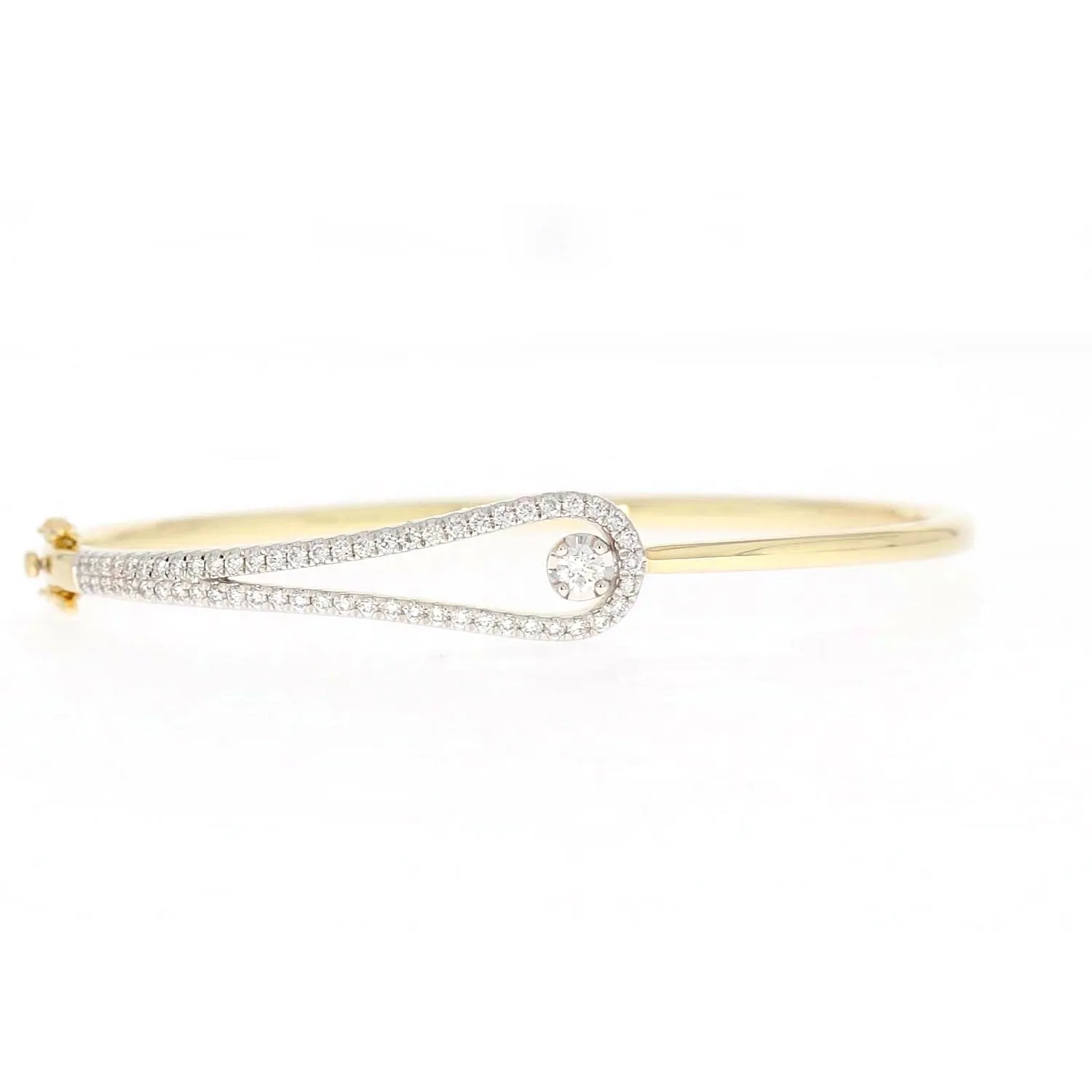 Celebration 9ct Yellow and White Gold with Round Brilliant Cut 1 Carat tw of Lab Grown Diamond Bangle