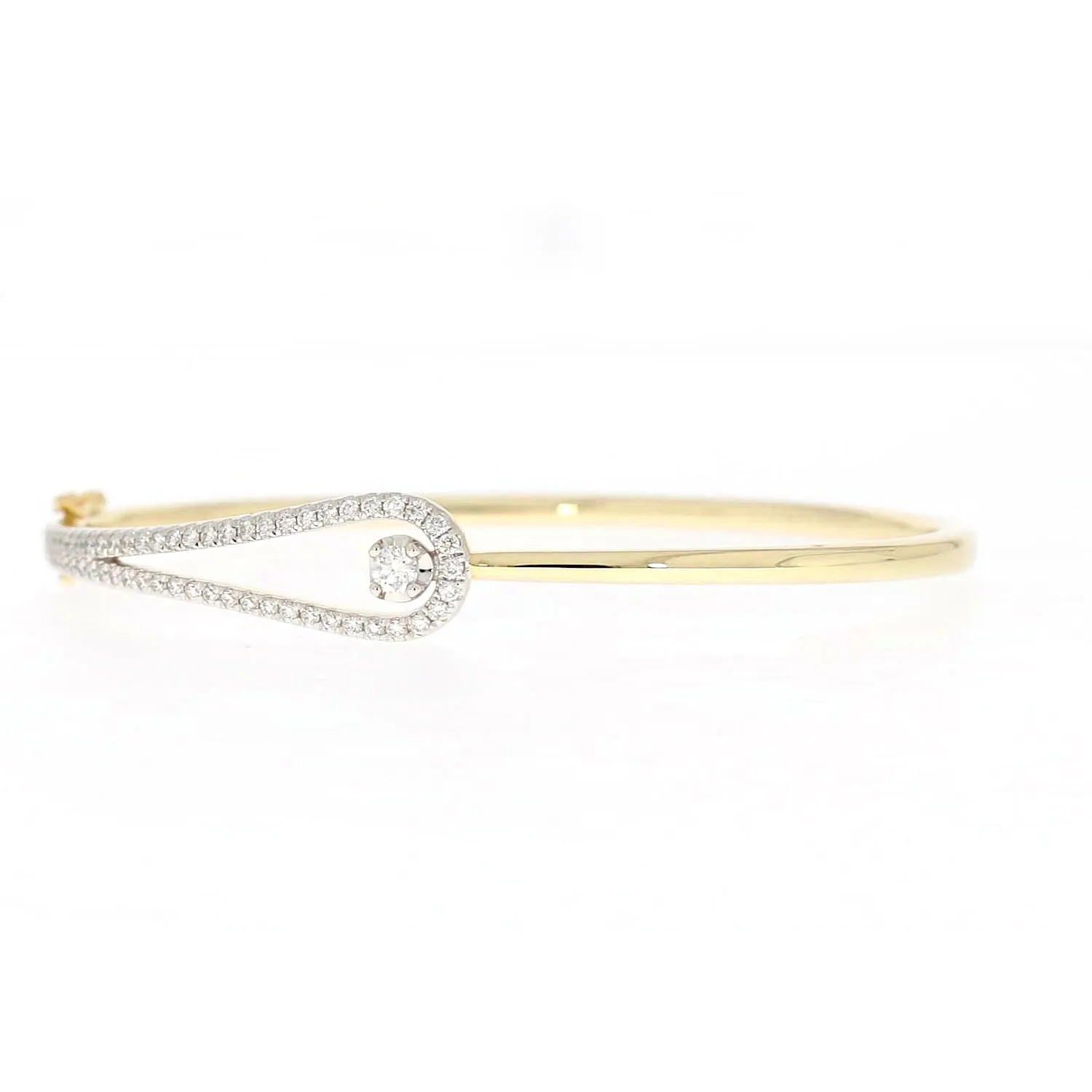 Celebration 9ct Yellow and White Gold with Round Brilliant Cut 1 Carat tw of Lab Grown Diamond Bangle