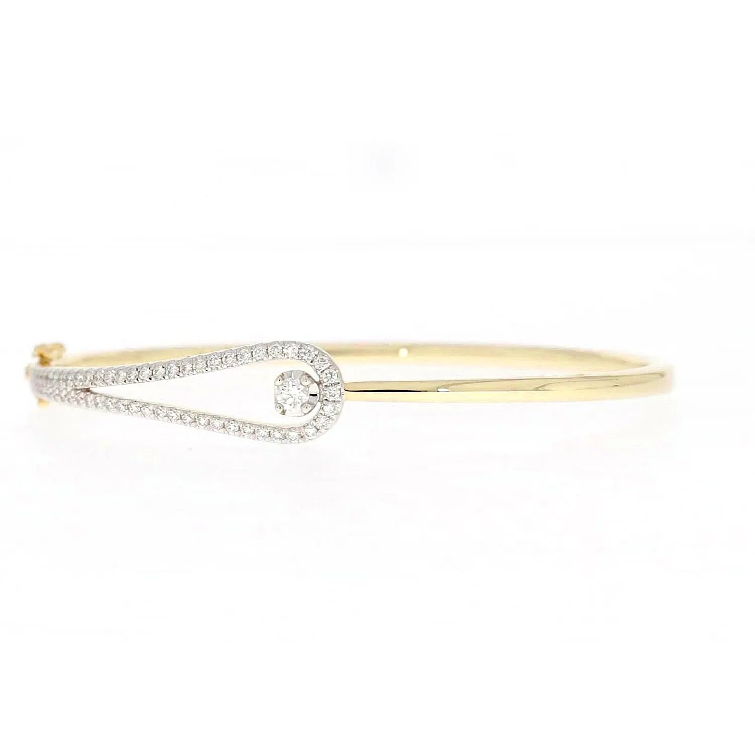 Celebration 9ct Yellow and White Gold with Round Brilliant Cut 1 Carat tw of Lab Grown Diamond Bangle