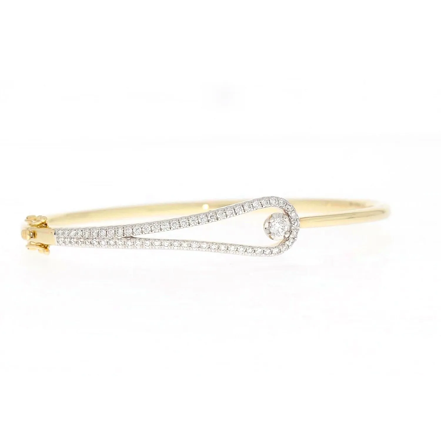 Celebration 9ct Yellow and White Gold with Round Brilliant Cut 1 Carat tw of Lab Grown Diamond Bangle