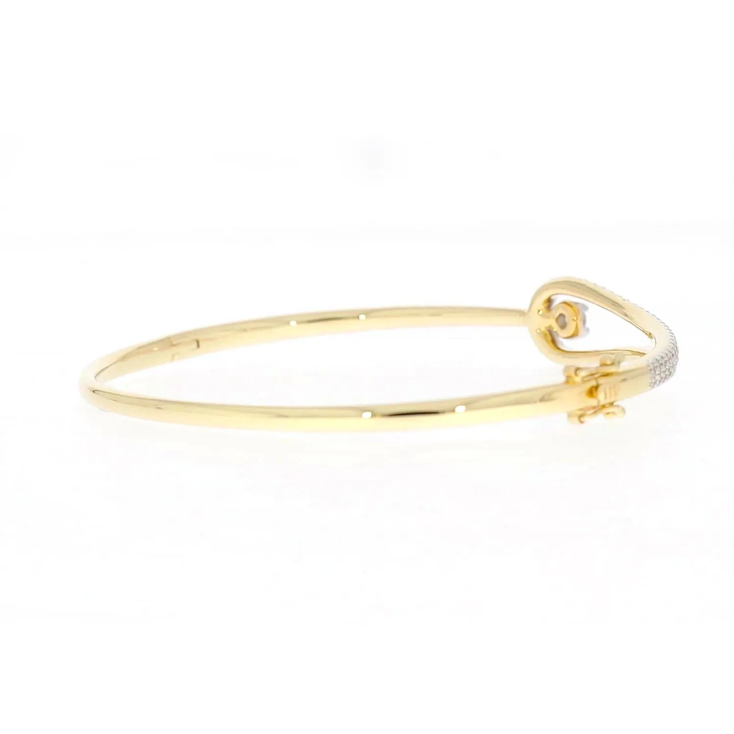 Celebration 9ct Yellow and White Gold with Round Brilliant Cut 1 Carat tw of Lab Grown Diamond Bangle
