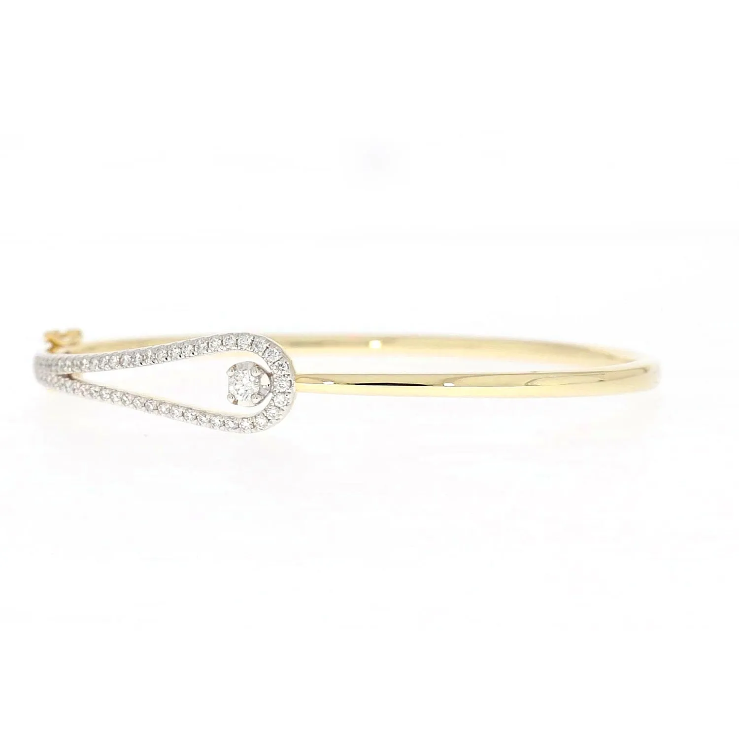 Celebration 9ct Yellow and White Gold with Round Brilliant Cut 1 Carat tw of Lab Grown Diamond Bangle