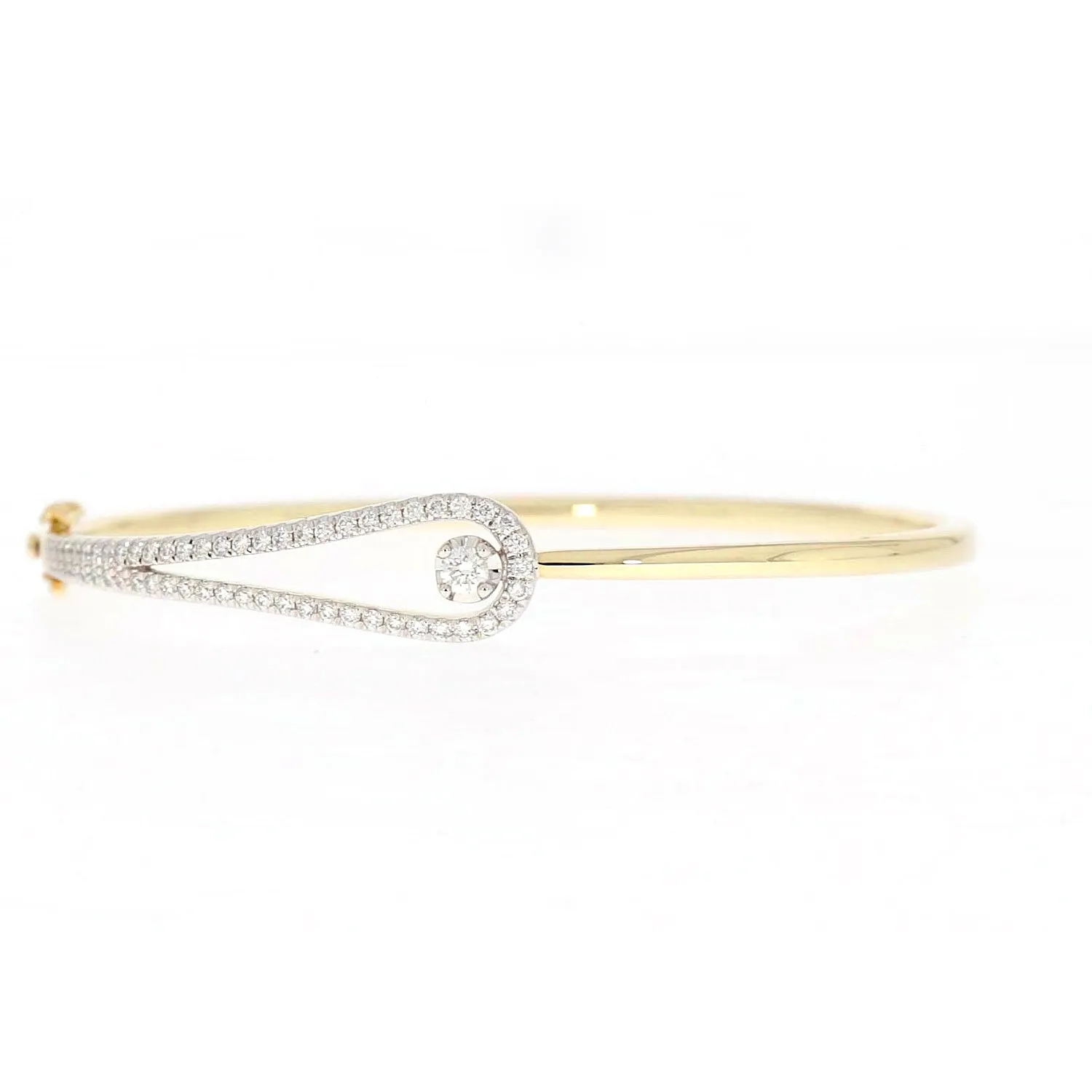 Celebration 9ct Yellow and White Gold with Round Brilliant Cut 1 Carat tw of Lab Grown Diamond Bangle