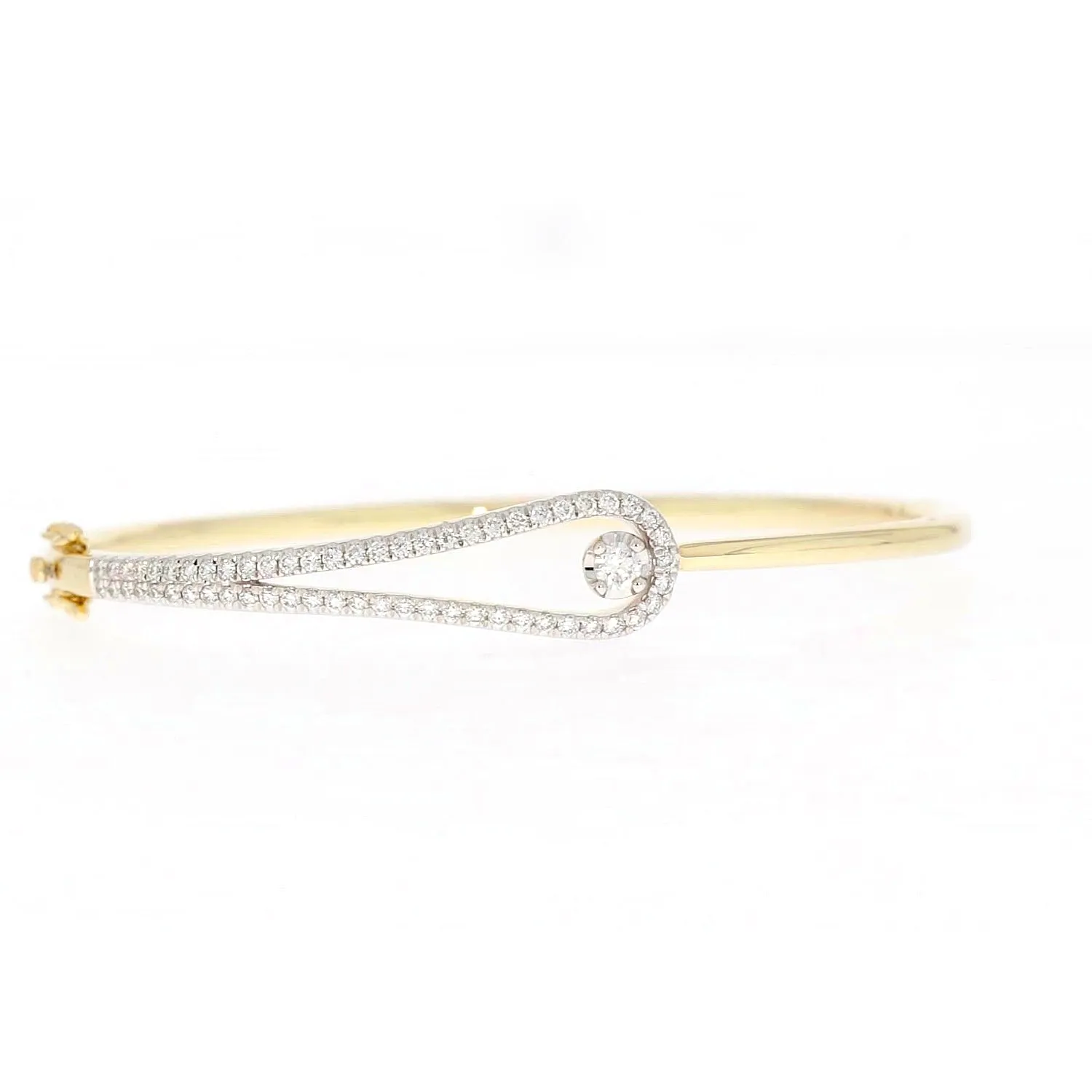 Celebration 9ct Yellow and White Gold with Round Brilliant Cut 1 Carat tw of Lab Grown Diamond Bangle