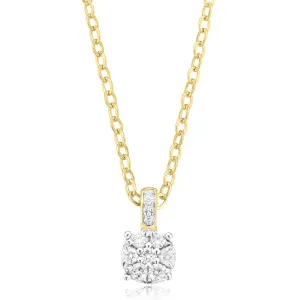 Celebration 9ct Yellow Gold with Round Brilliant Cut 0.19 CARAT tw of Lab Grown Diamond Pendant