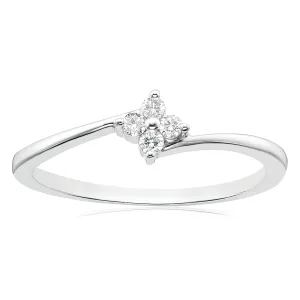 Celebration Sterling Silver with Round Brilliant Cut 0.10 CARAT tw of Lab Grown Diamond Fashion Ring