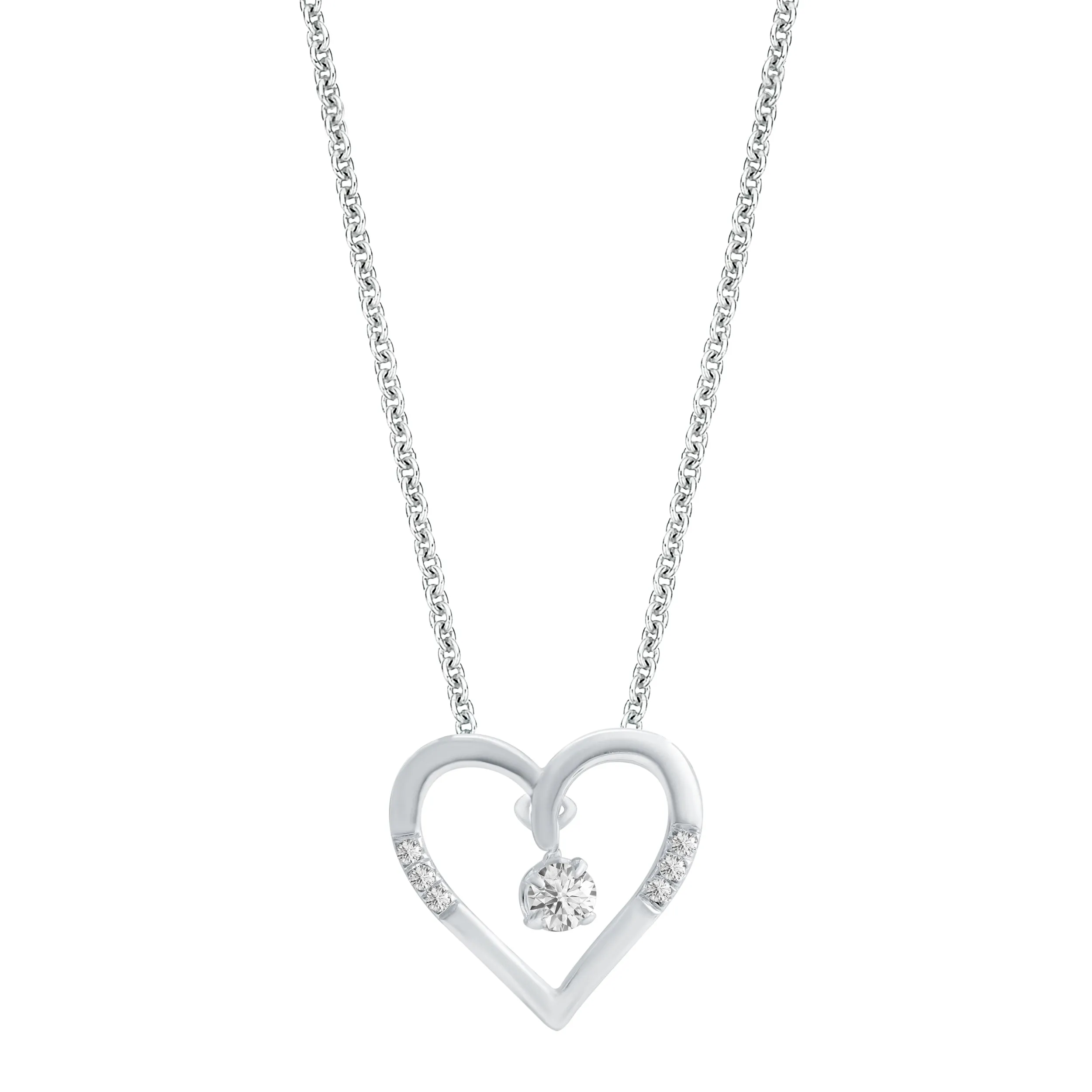 Celebration Sterling Silver with Round Brilliant Cut 0.14 CARAT tw of Lab Grown Diamond Pendant