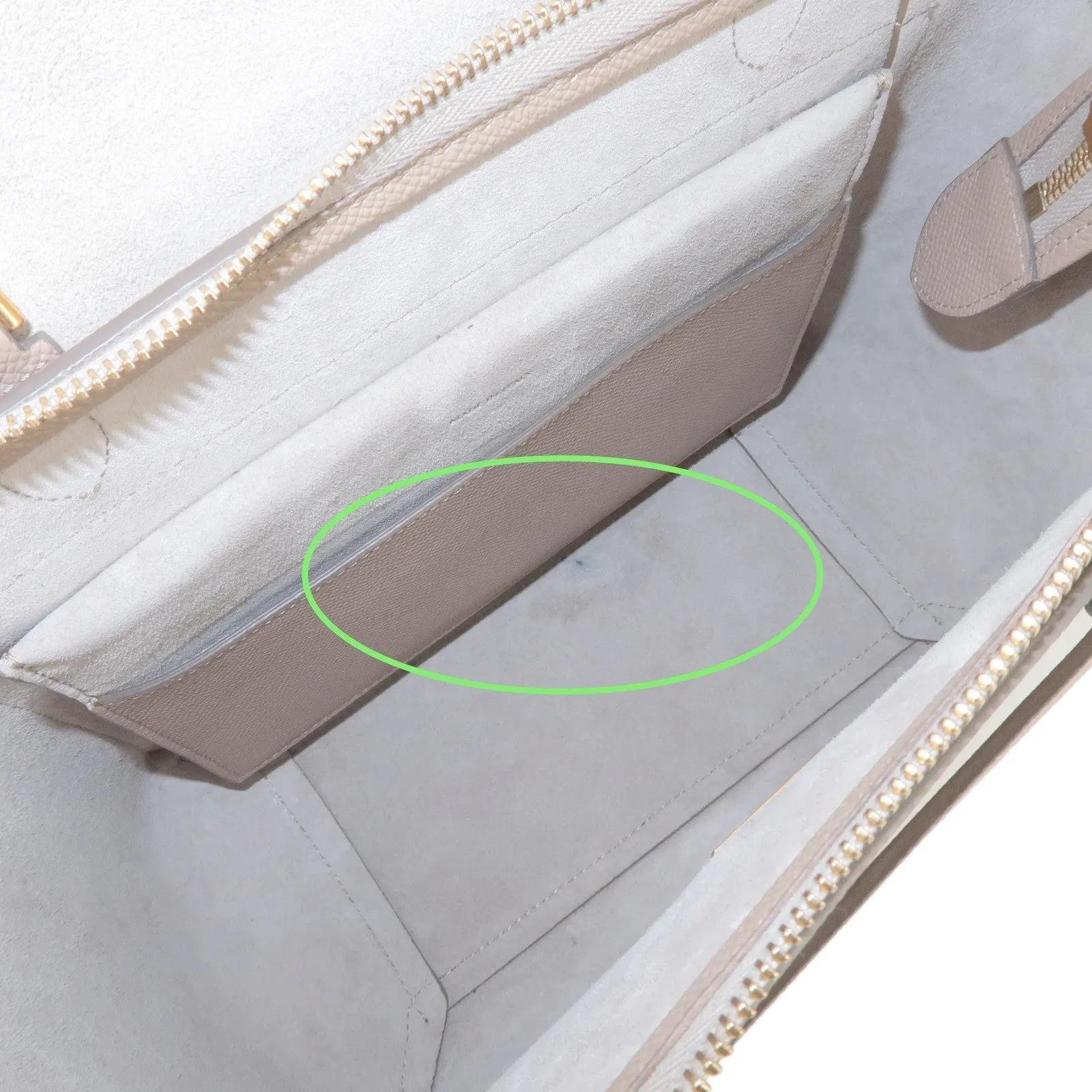 CELINE Leather Micro Belt Bag 2Way Hand Bag Light Taupe 189153