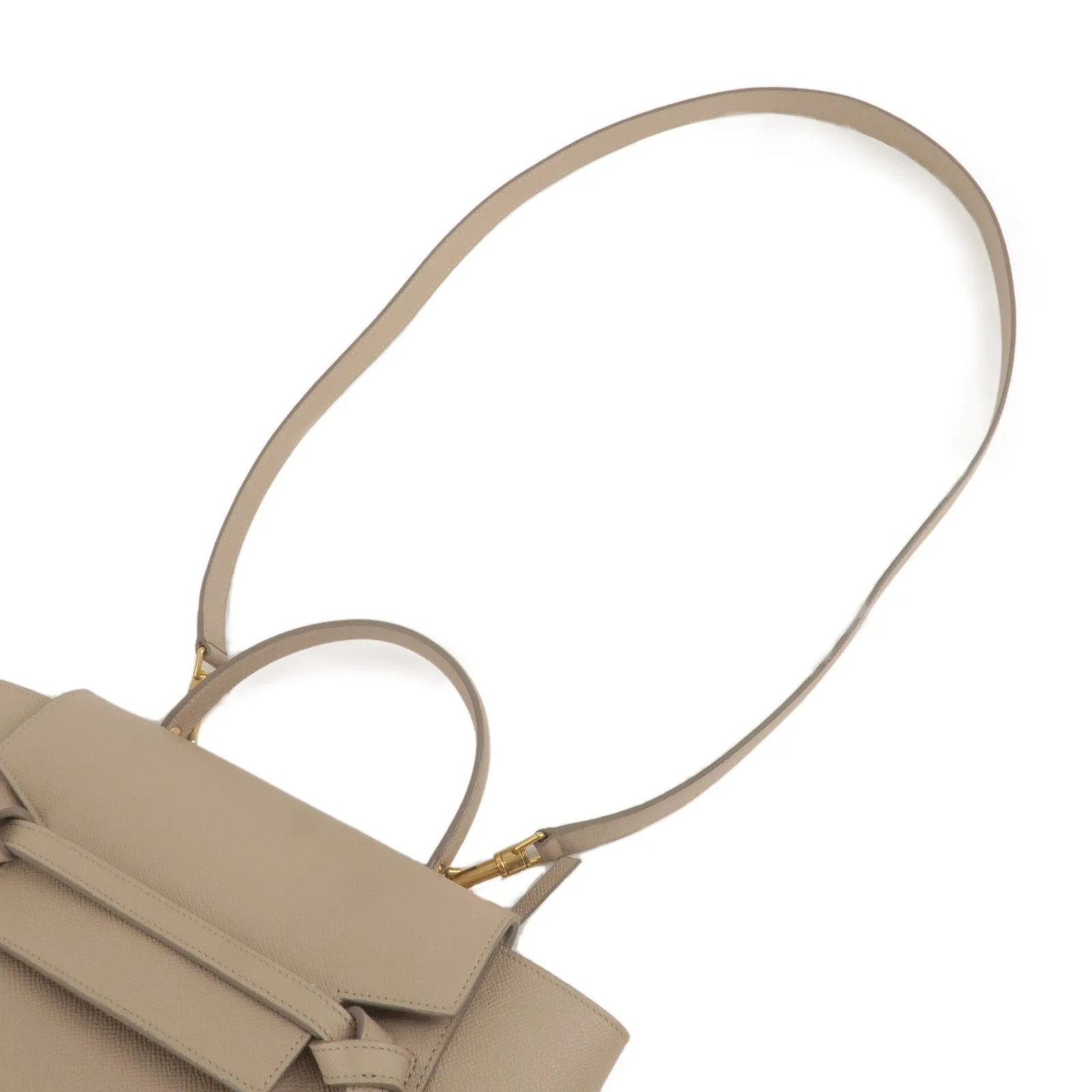 CELINE Leather Micro Belt Bag 2Way Hand Bag Light Taupe 189153