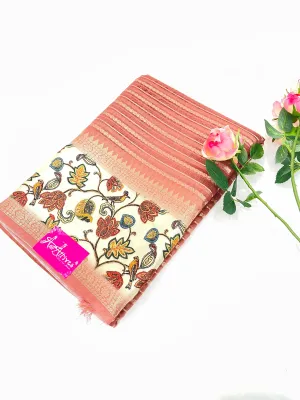 Chanderi silk saree Brown