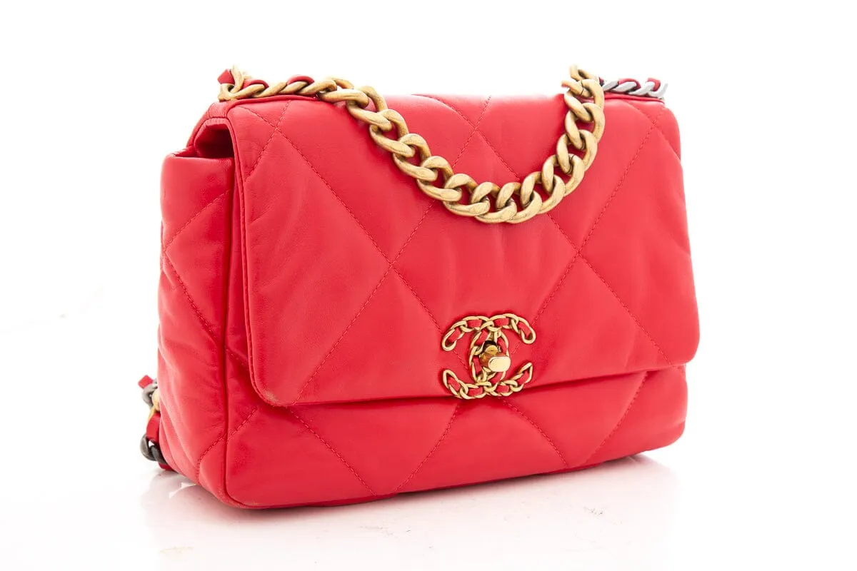 Chanel 19 Red Leather 2022 Handbag