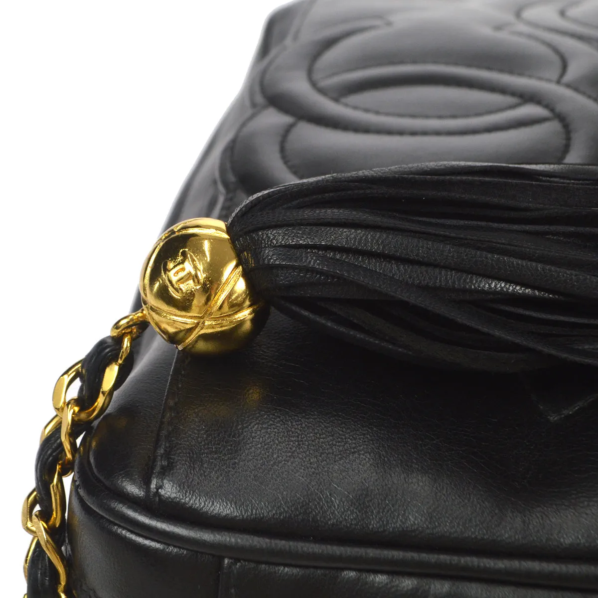CHANEL 1994-1996 Triple CC Camera Bag Small Black Lambskin 66303