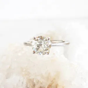 Charles & Colvard Moissanite Engagement Ring - Alternative Diamond Engagement Ring Women