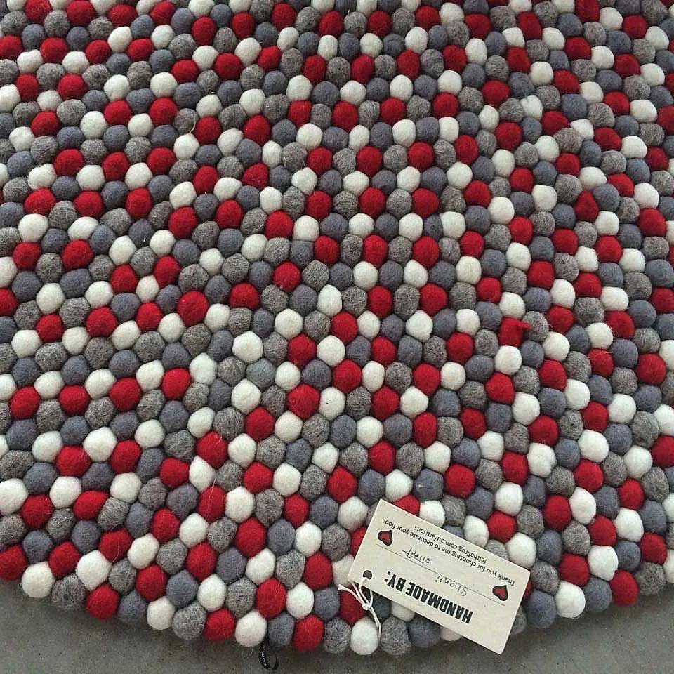 Cherry Pop Felt Ball Rug