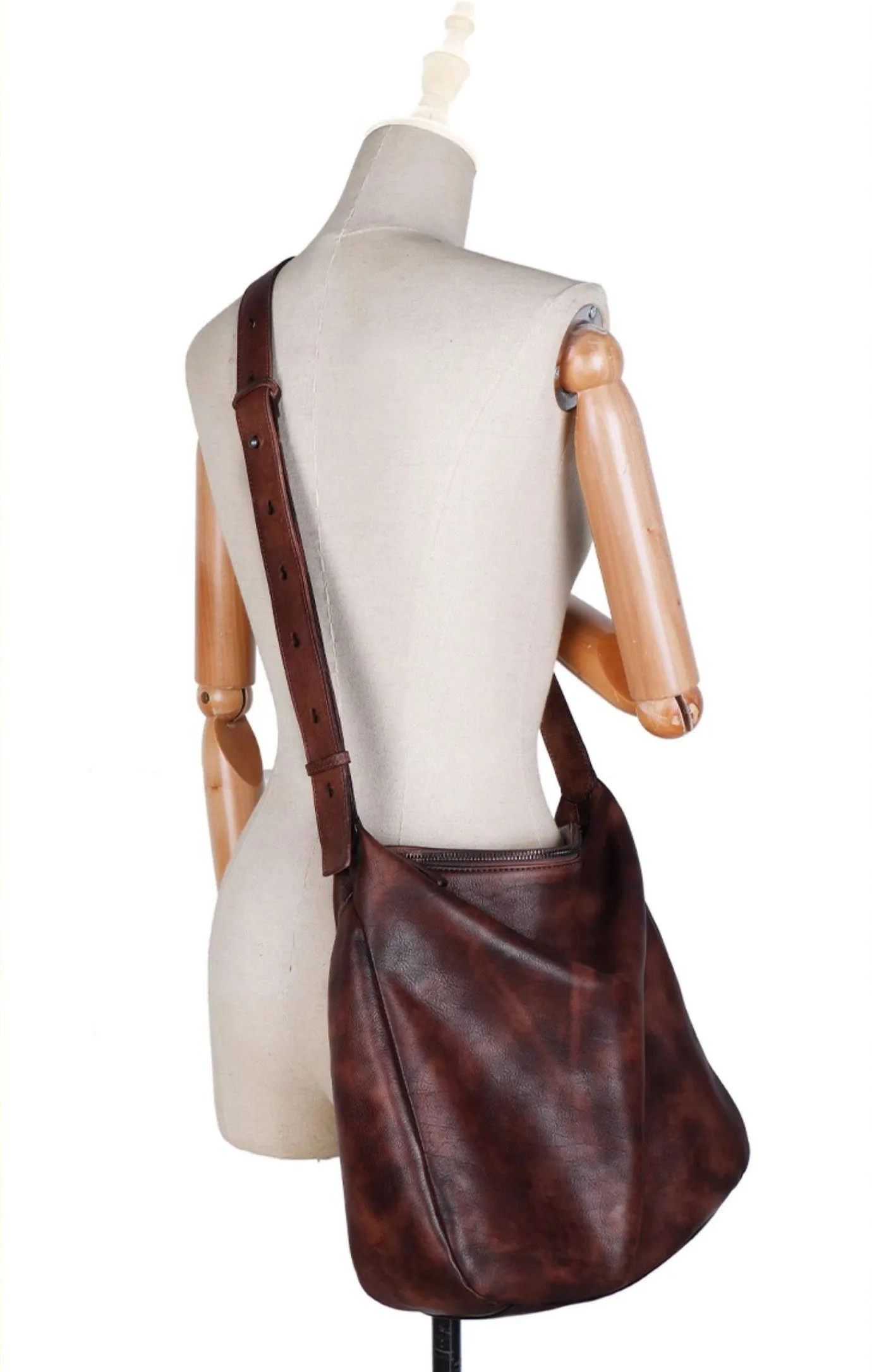 Chic Ladies Brown Leather Shoulder Bag Small Crossbody Bags For Women