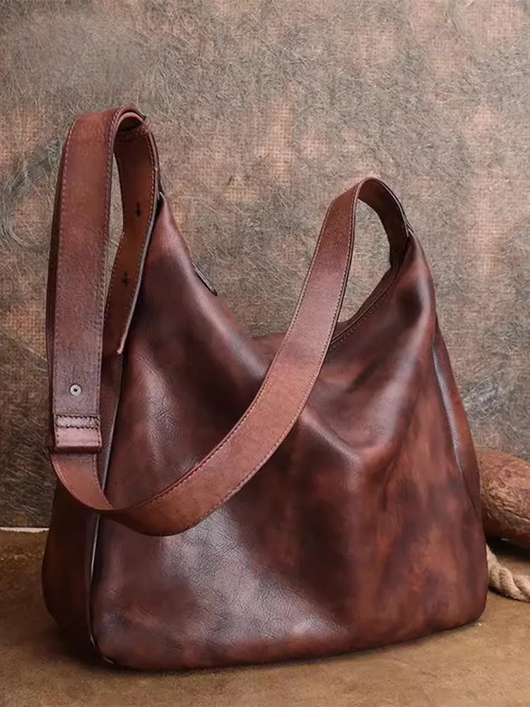 Chic Ladies Brown Leather Shoulder Bag Small Crossbody Bags For Women