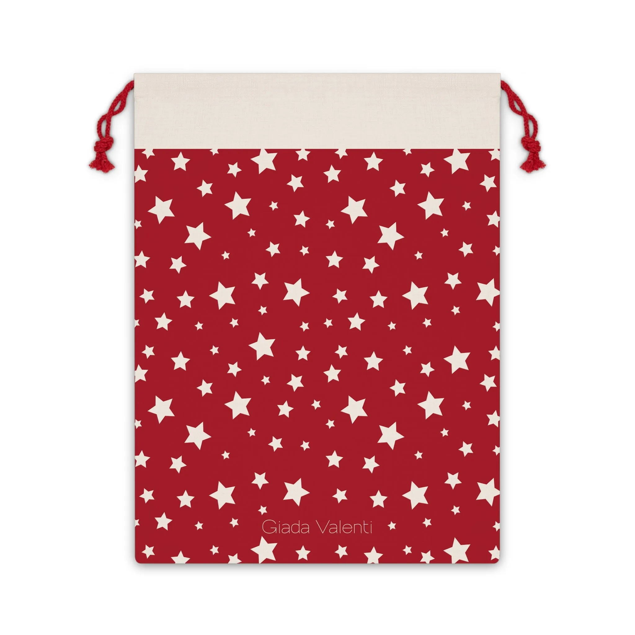 Christmas Gift Bag with exclusive Italian design print | Red Whit Stars | Giada Valenti | Christmas Gift