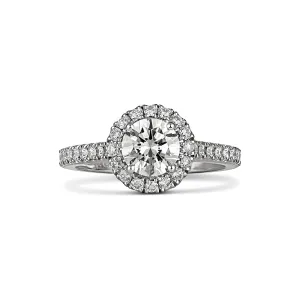 Classic Minelli Round Brilliant Cut Diamond Engagement Ring | 18K White Gold
