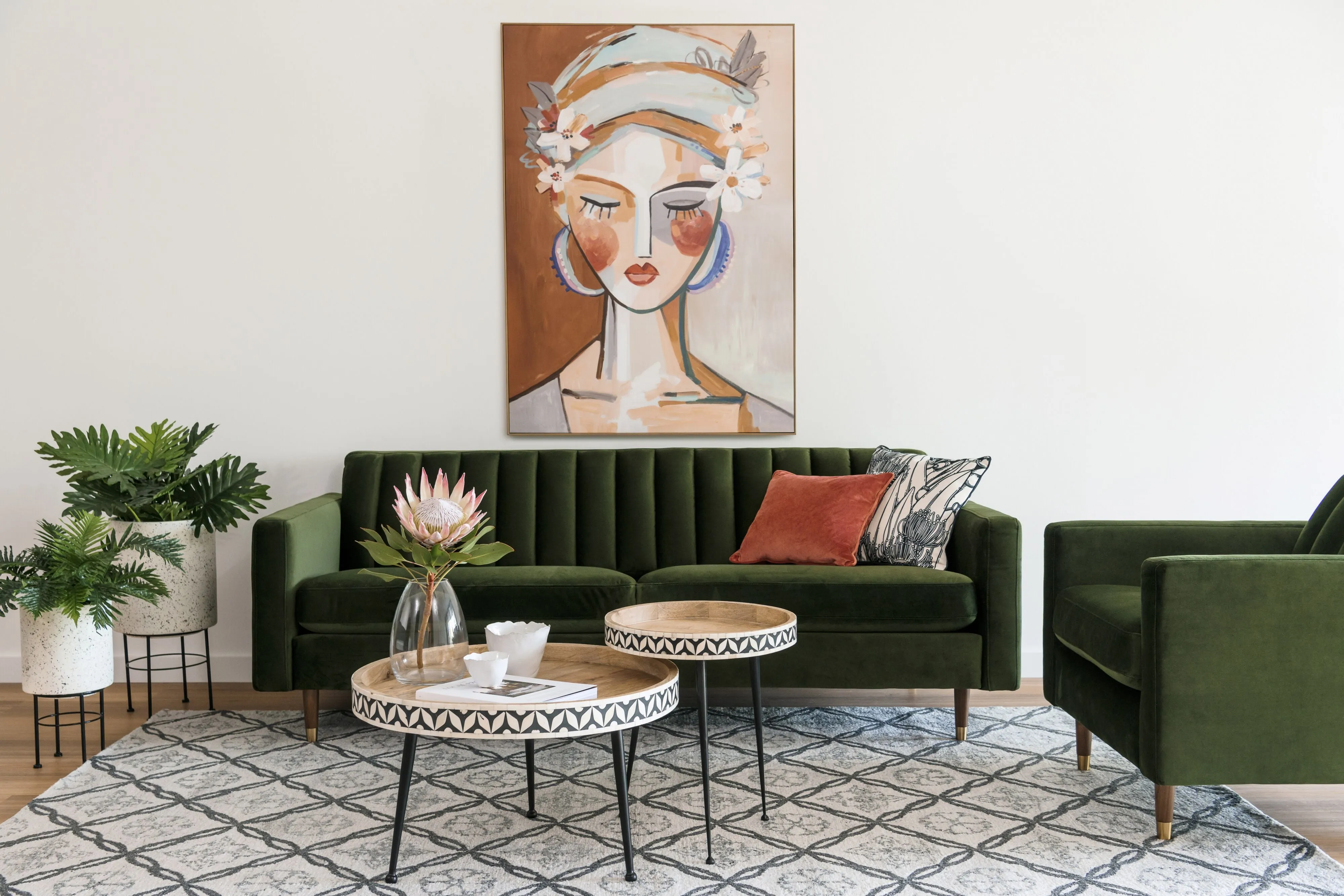 Claudette Abstract Female Face Framed Print 140x100cm