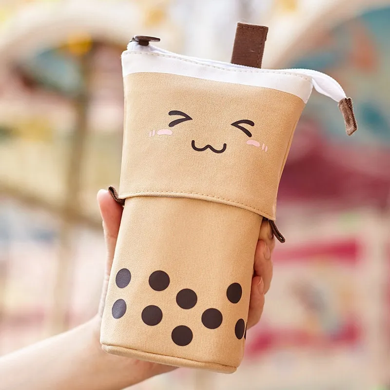 COFFEE Milk Tea Boba Retractable Standing Pen Case Pencil Case Retractable Case Storage Case Pencil Case | 170mm X 120mm X 60mm X 45mm