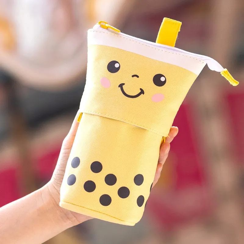 COFFEE Milk Tea Boba Retractable Standing Pen Case Pencil Case Retractable Case Storage Case Pencil Case | 170mm X 120mm X 60mm X 45mm