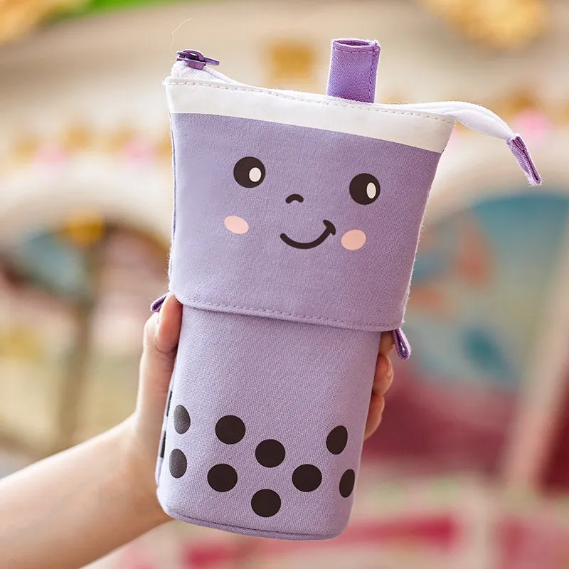 COFFEE Milk Tea Boba Retractable Standing Pen Case Pencil Case Retractable Case Storage Case Pencil Case | 170mm X 120mm X 60mm X 45mm