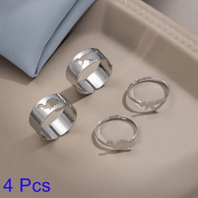Creative Lovely Couples Matching Ring Set