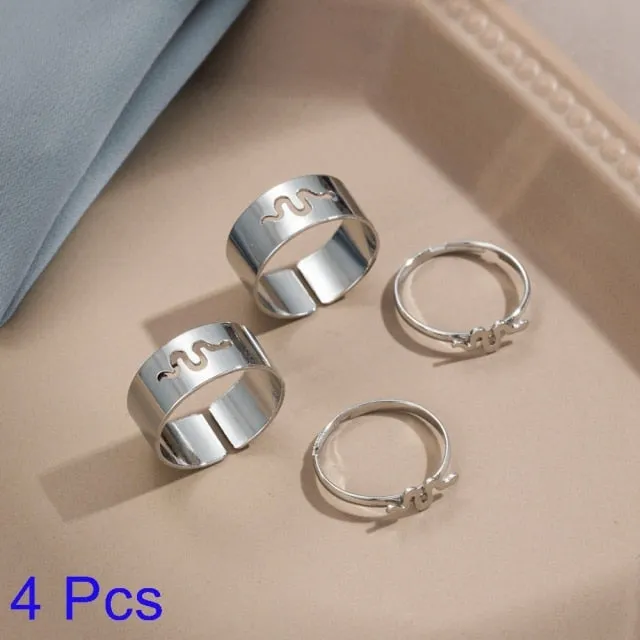 Creative Lovely Couples Matching Ring Set