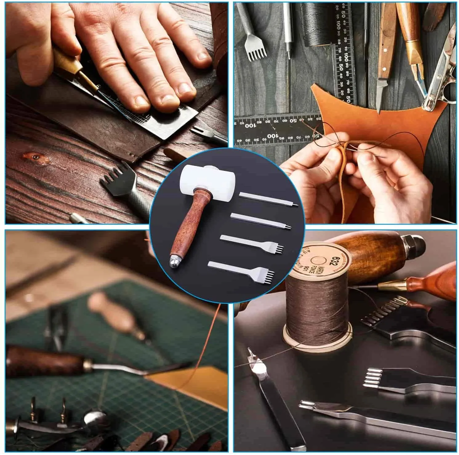 Cridoz Leather Stitching Bag Sewing Tool Kit