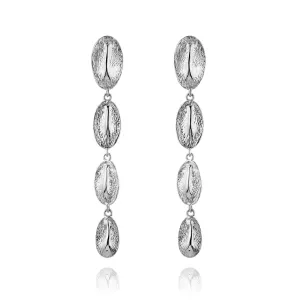 Croc Hornback Graduated Earrings in Silver