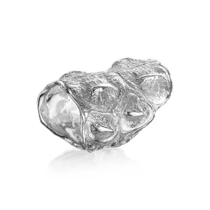 Croc Hornback Ring in Silver