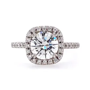Cushion Shaped Diamond Halo Ring