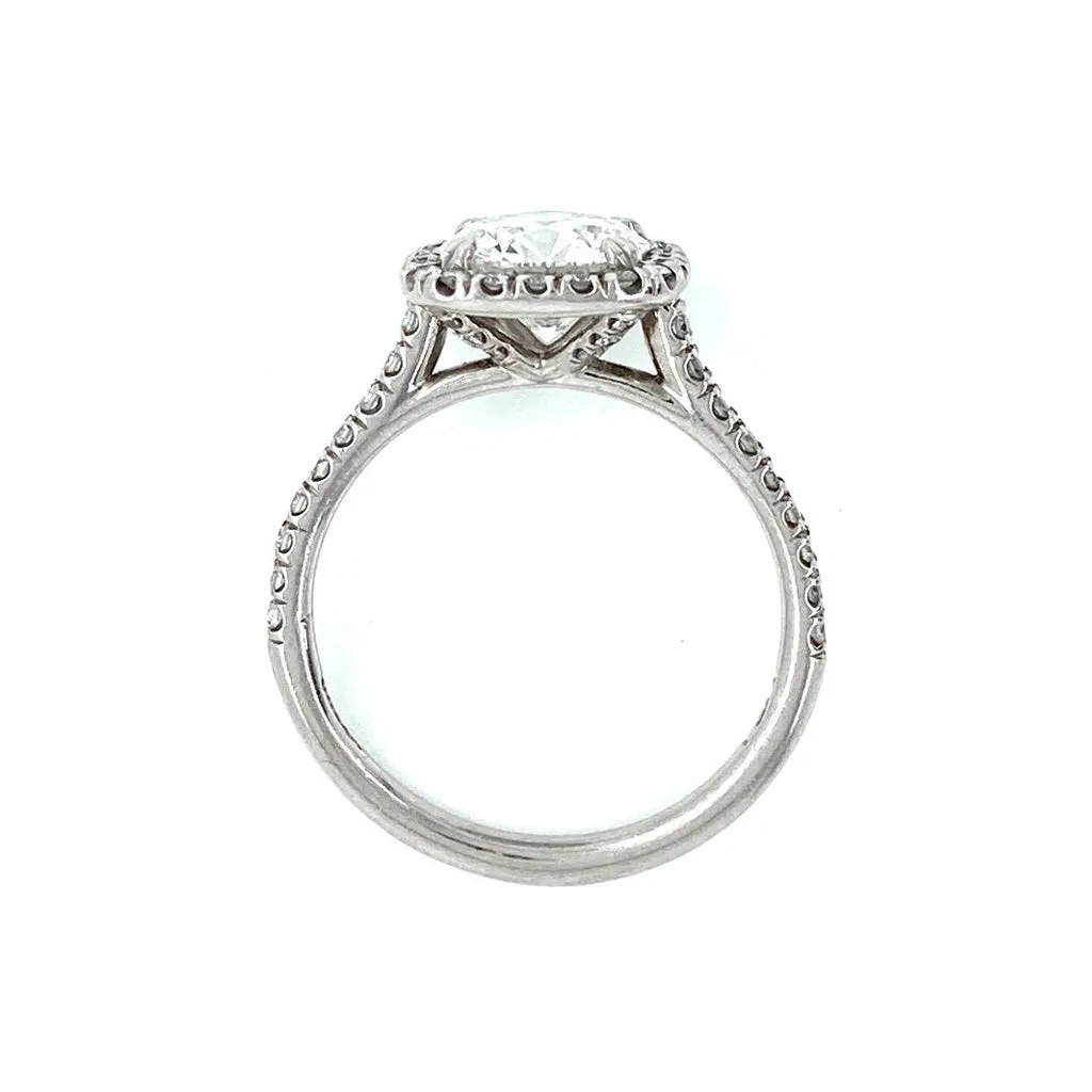 Cushion Shaped Diamond Halo Ring