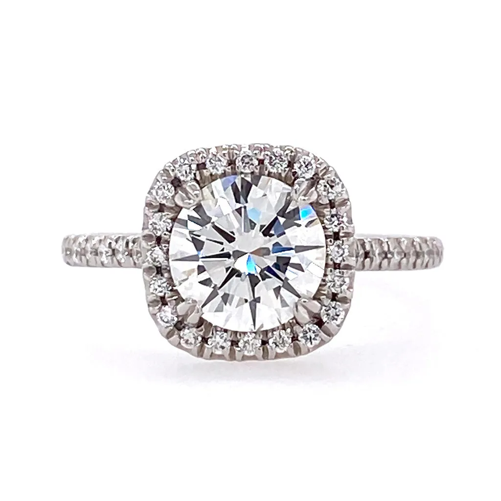 Cushion Shaped Diamond Halo Ring