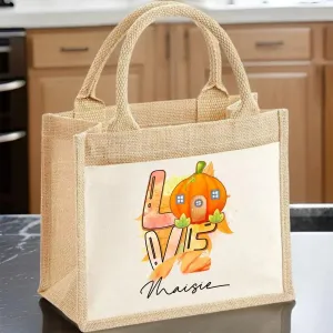Custom Autumn Tote - Pumpkin Design - Halloween Gift - Eco-Friendly Carrier