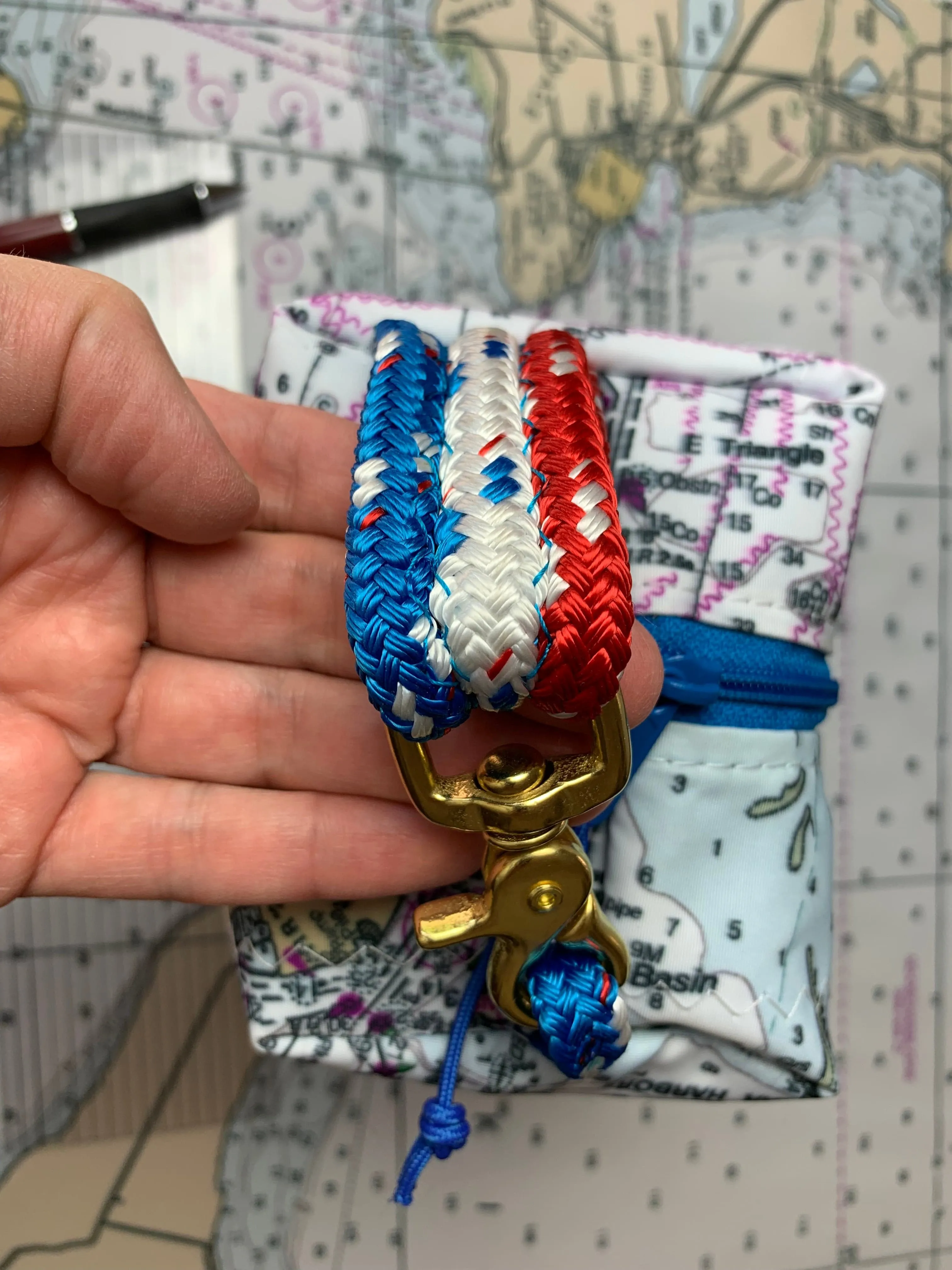 Custom Sailcloth Nautical Chart Dopp Kit & Toiletry Bag