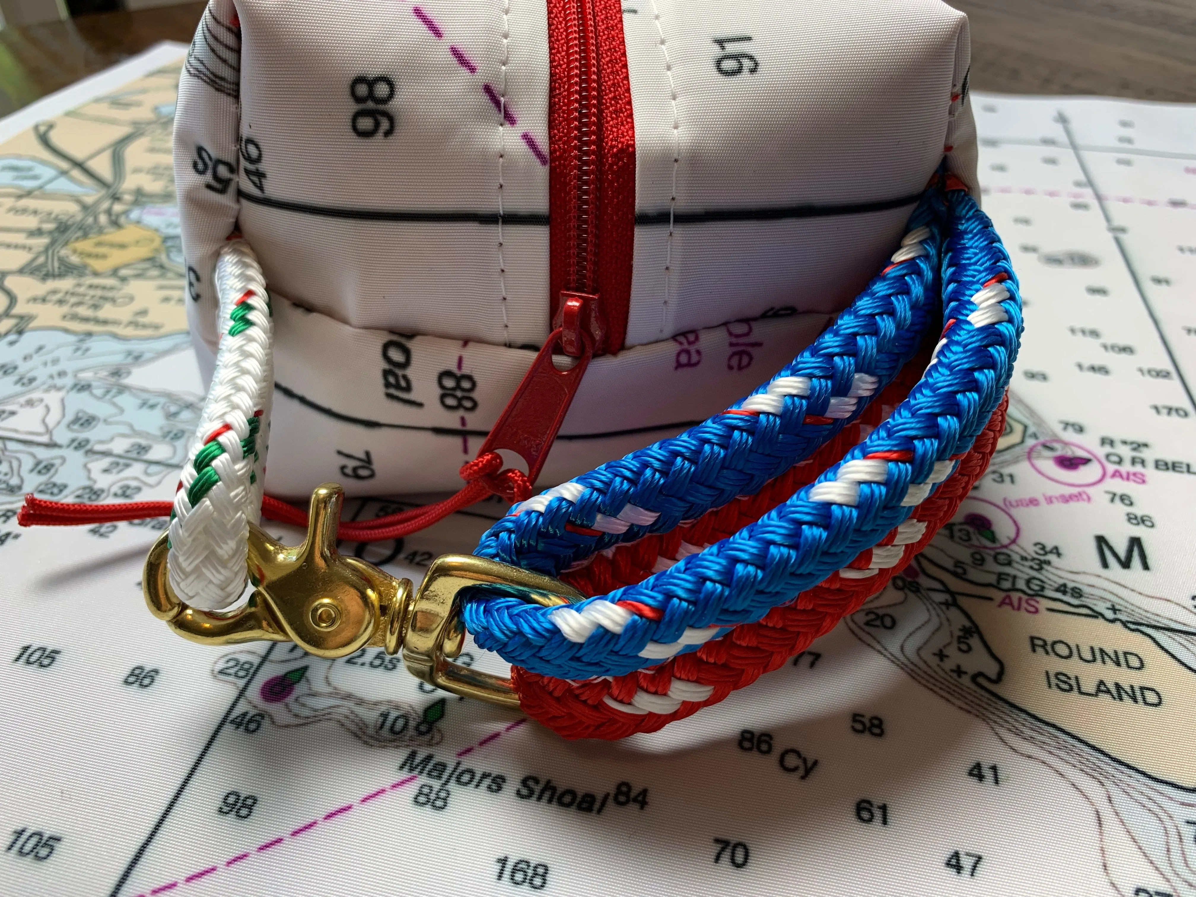 Custom Sailcloth Nautical Chart Dopp Kit & Toiletry Bag