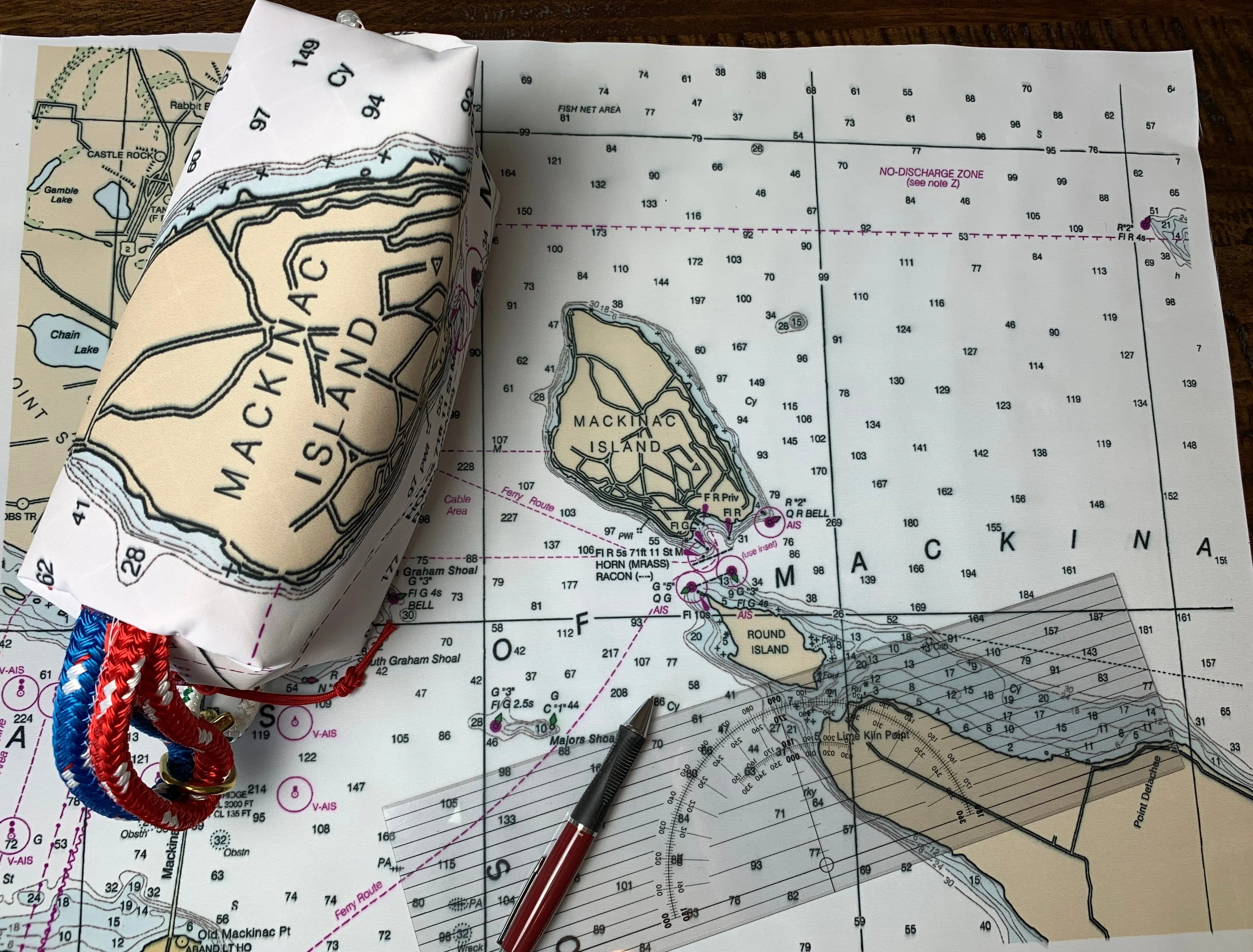 Custom Sailcloth Nautical Chart Dopp Kit & Toiletry Bag