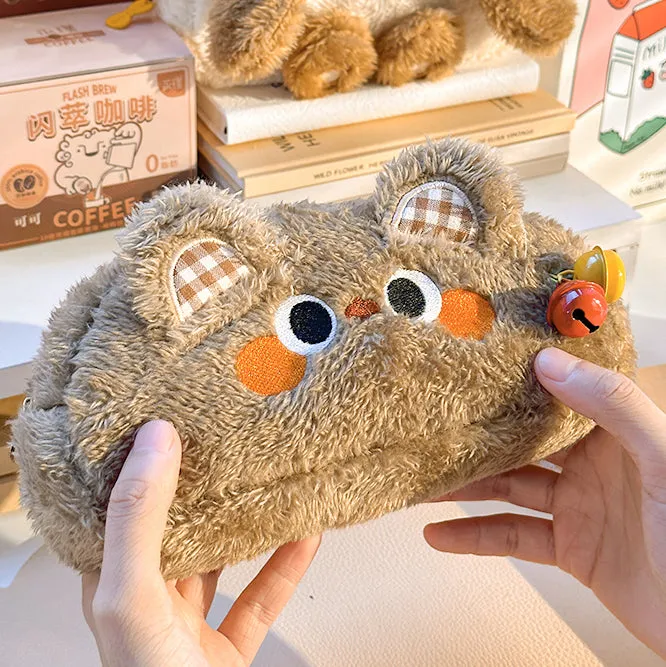 Cute Bunny Bear Plush Pencil Case