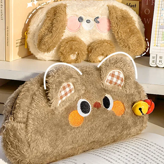 Cute Bunny Bear Plush Pencil Case