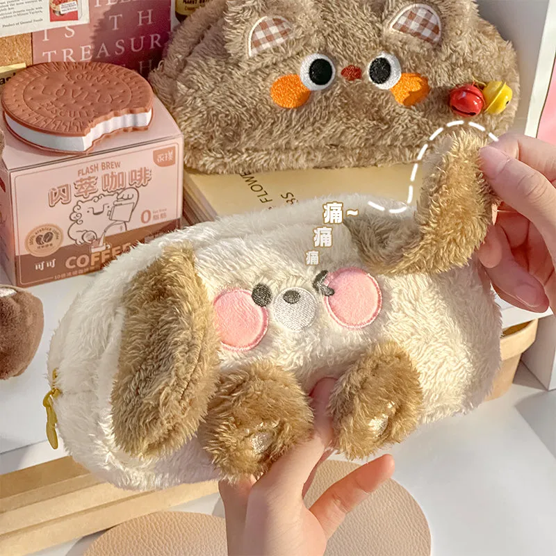 Cute Bunny Bear Plush Pencil Case