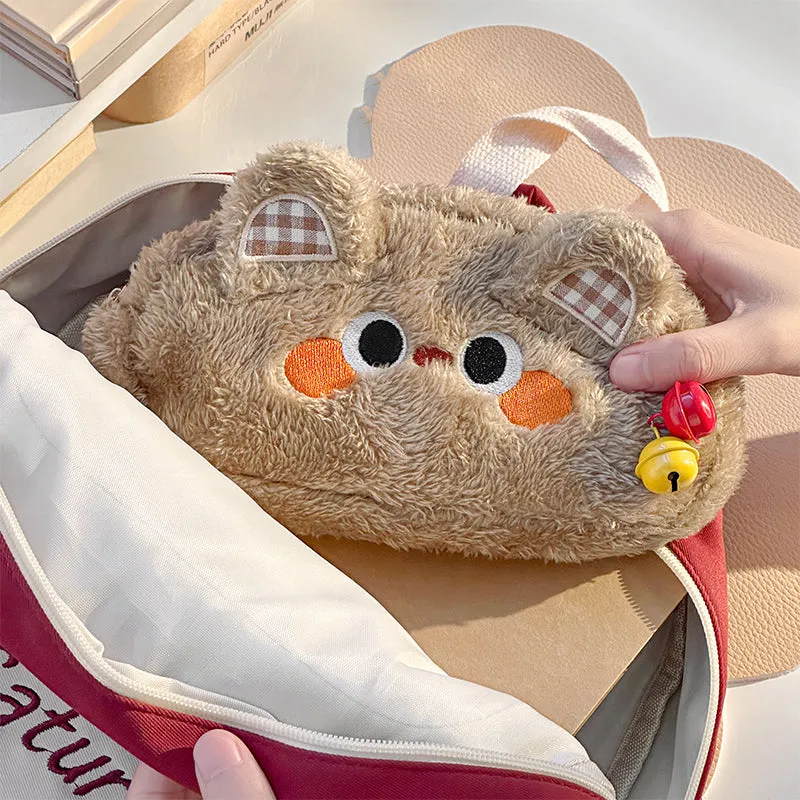 Cute Bunny Bear Plush Pencil Case